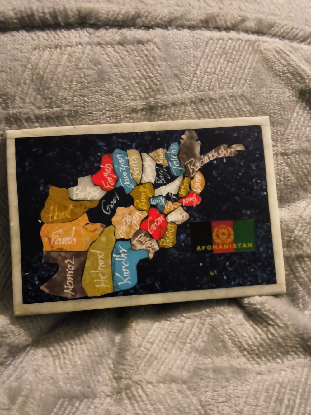 Colorful Afghanistan Map Decorative Plaque Shelf